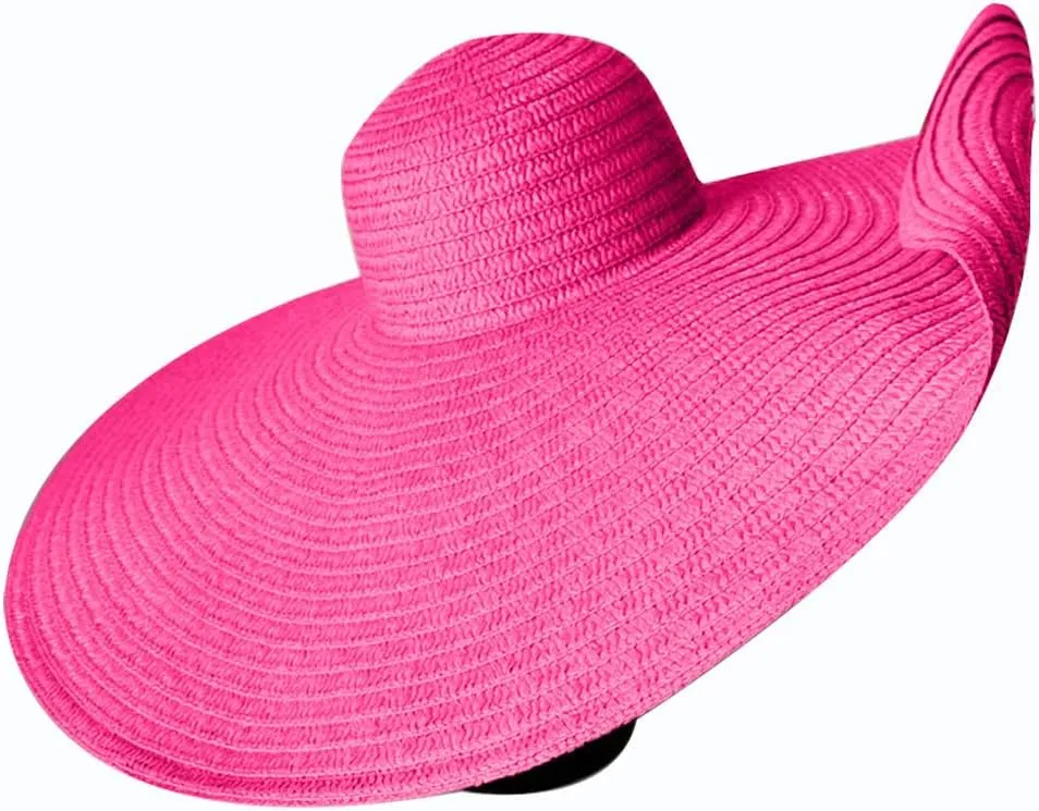Oversized Beach Straw Hats for Women Extra Large Wide Brim Beach Hat Foldable Roll up Floppy Sun Hat