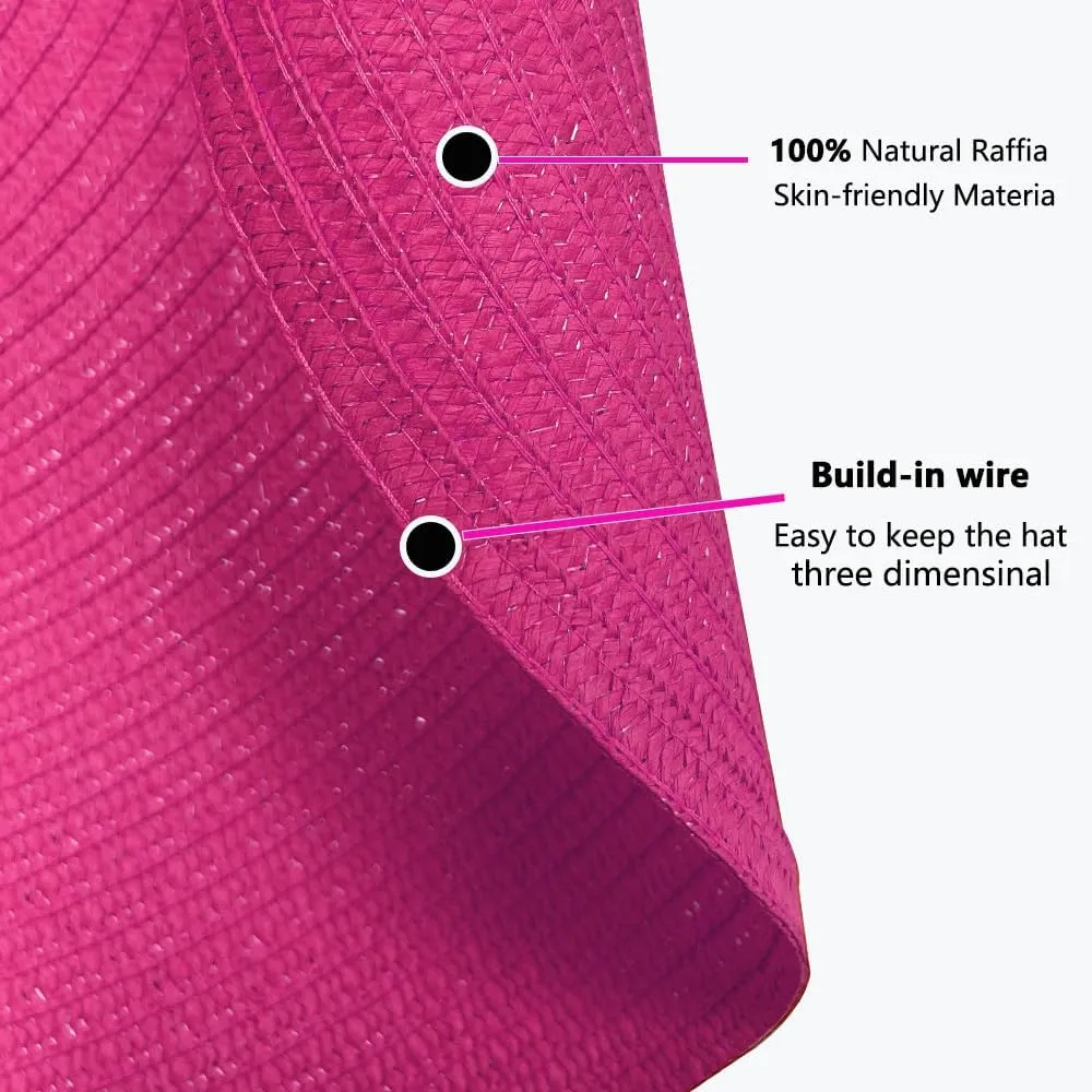 Oversized Beach Straw Hats for Women Extra Large Wide Brim Beach Hat Foldable Roll up Floppy Sun Hat