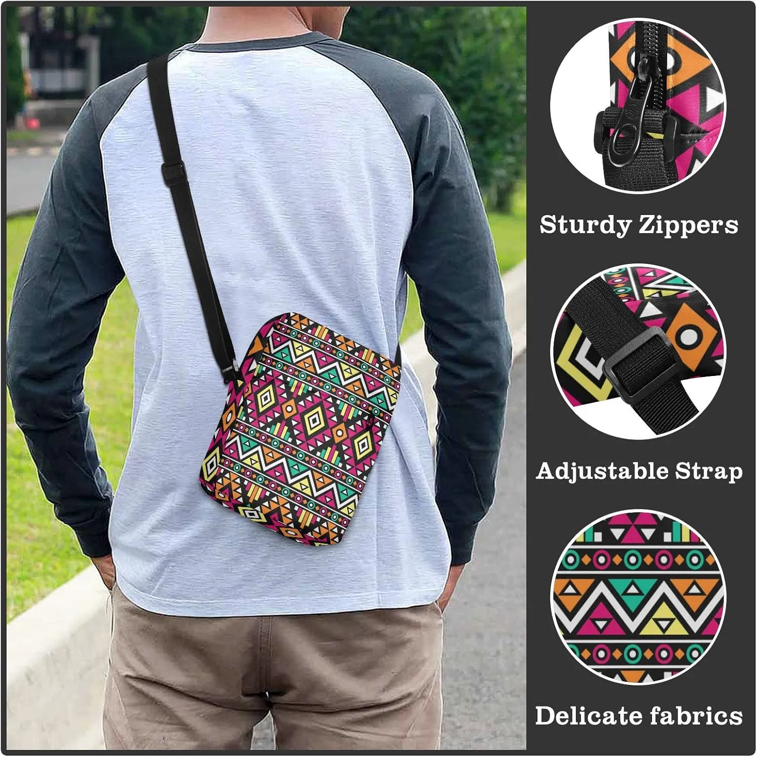 Oyihfvs Messenger Bag, Men's Crossbody Bag, Women's Crossbody Bag with Adjustable Strap