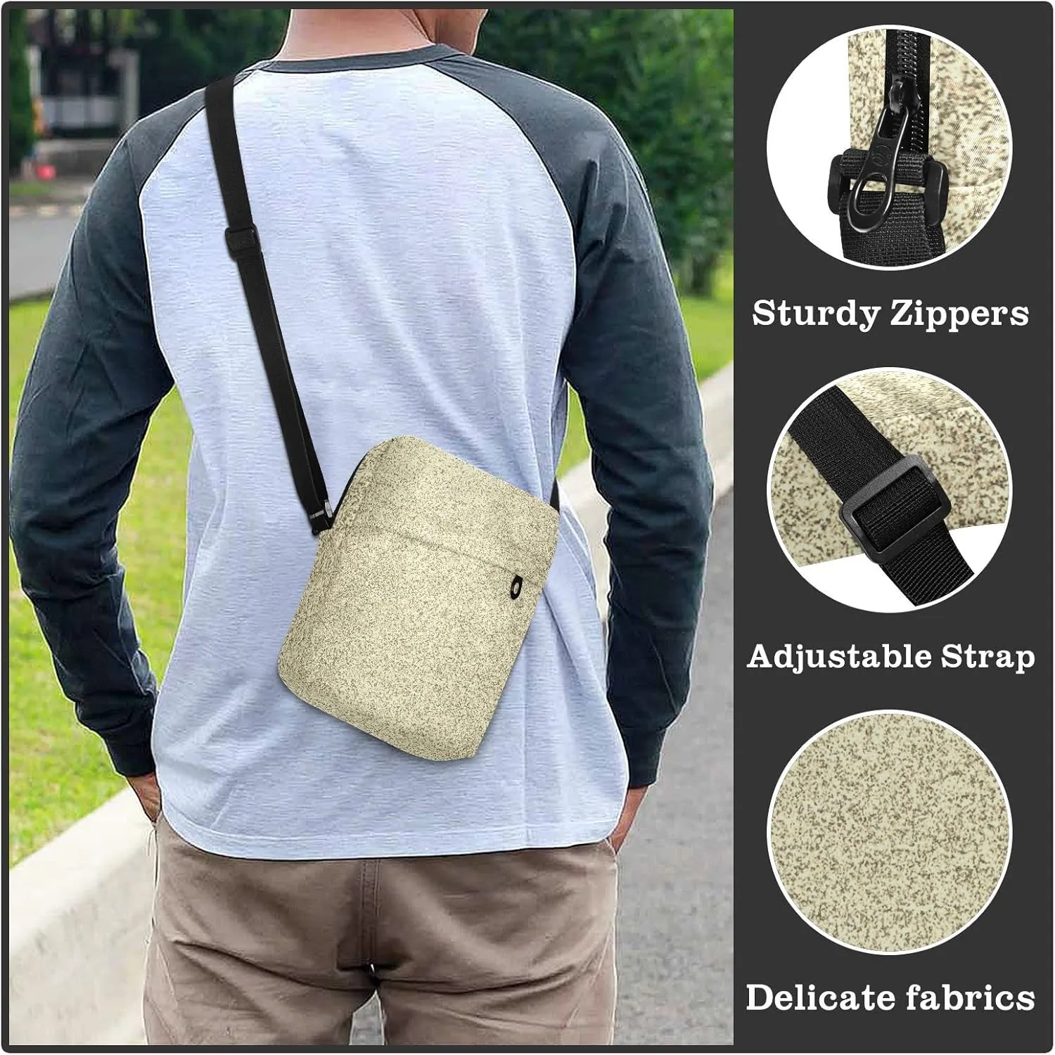 Oyihfvs Messenger Bag, Men's Crossbody Bag, Women's Crossbody Bag with Adjustable Strap