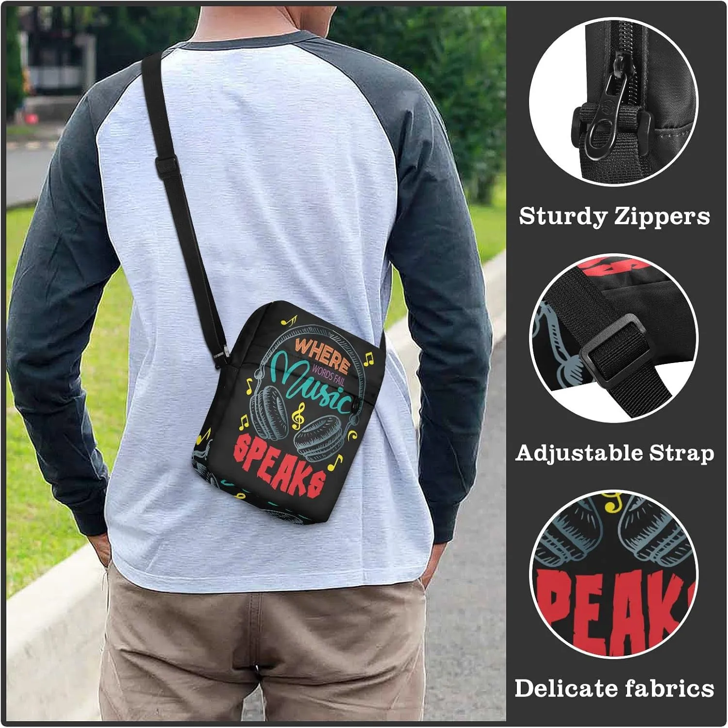 Oyihfvs Messenger Bag, Men's Crossbody Bag, Women's Crossbody Bag with Adjustable Strap