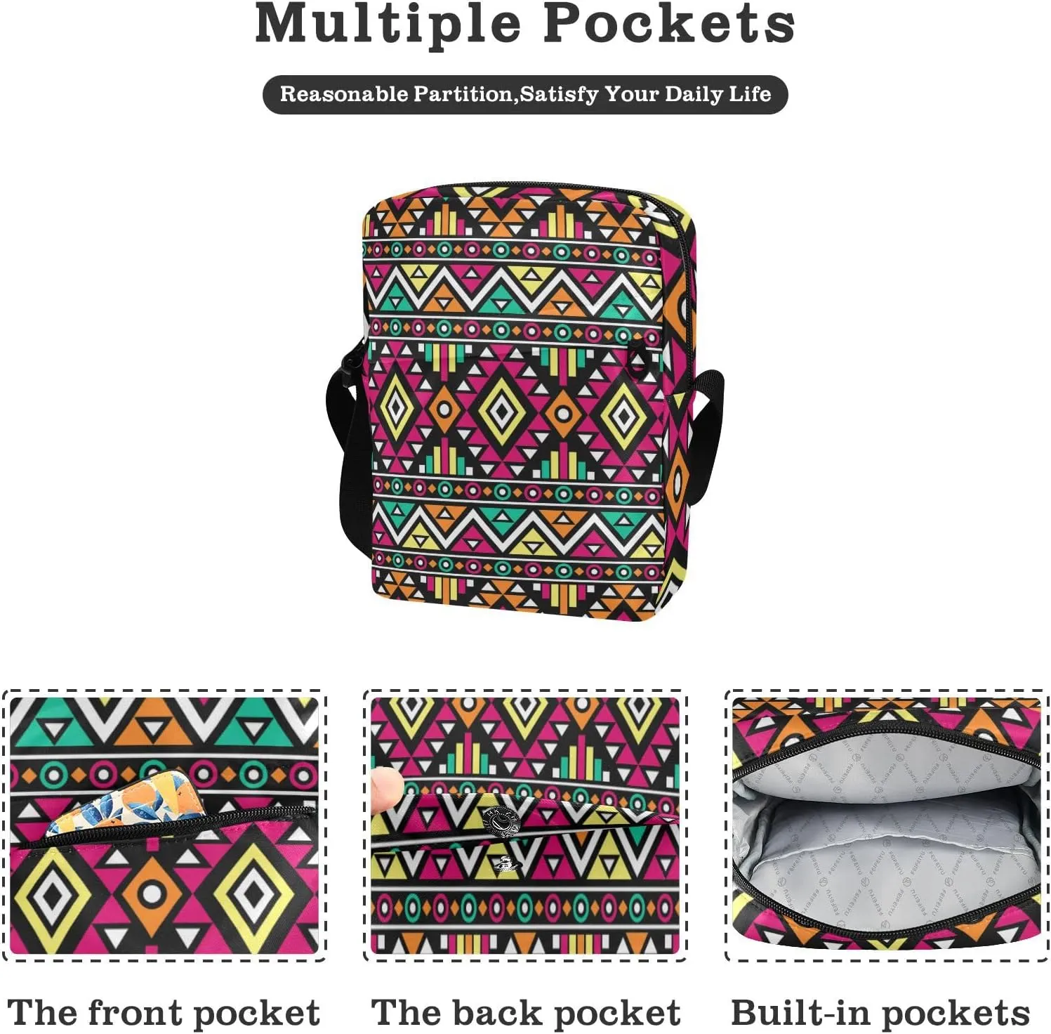 Oyihfvs Messenger Bag, Men's Crossbody Bag, Women's Crossbody Bag with Adjustable Strap