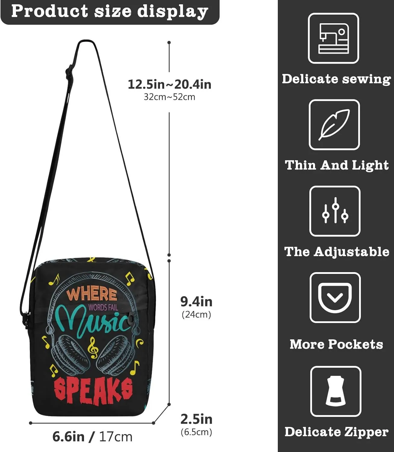Oyihfvs Messenger Bag, Men's Crossbody Bag, Women's Crossbody Bag with Adjustable Strap