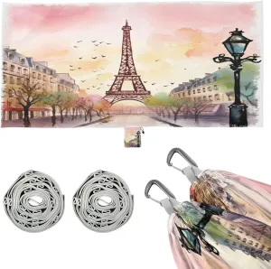 Paris Tower Painting Camping Hammock, Single Portable Hammocks with Tree Straps & Attached Carry Bag, 330Lbs Capacity Perfect for Outside Indoor Hiking Beach Backpack Travel