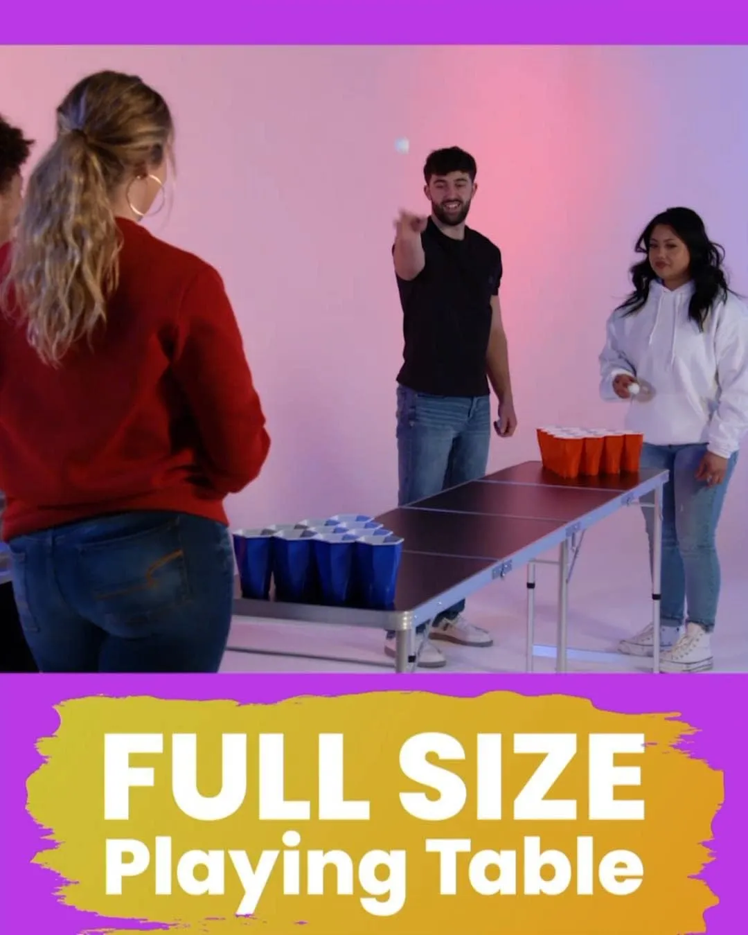 PARTYPONG 8-Foot Folding Beer Pong Table - High Times Edition (Base Model)