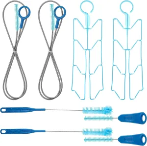 Patelai 2 Set 8 in 1 Hydration Bladder Cleaning Kit Includes 3 Different Brushes and Drying Collapsible Bladder Frame, Water Reservoir Backpack Cleaning Kit