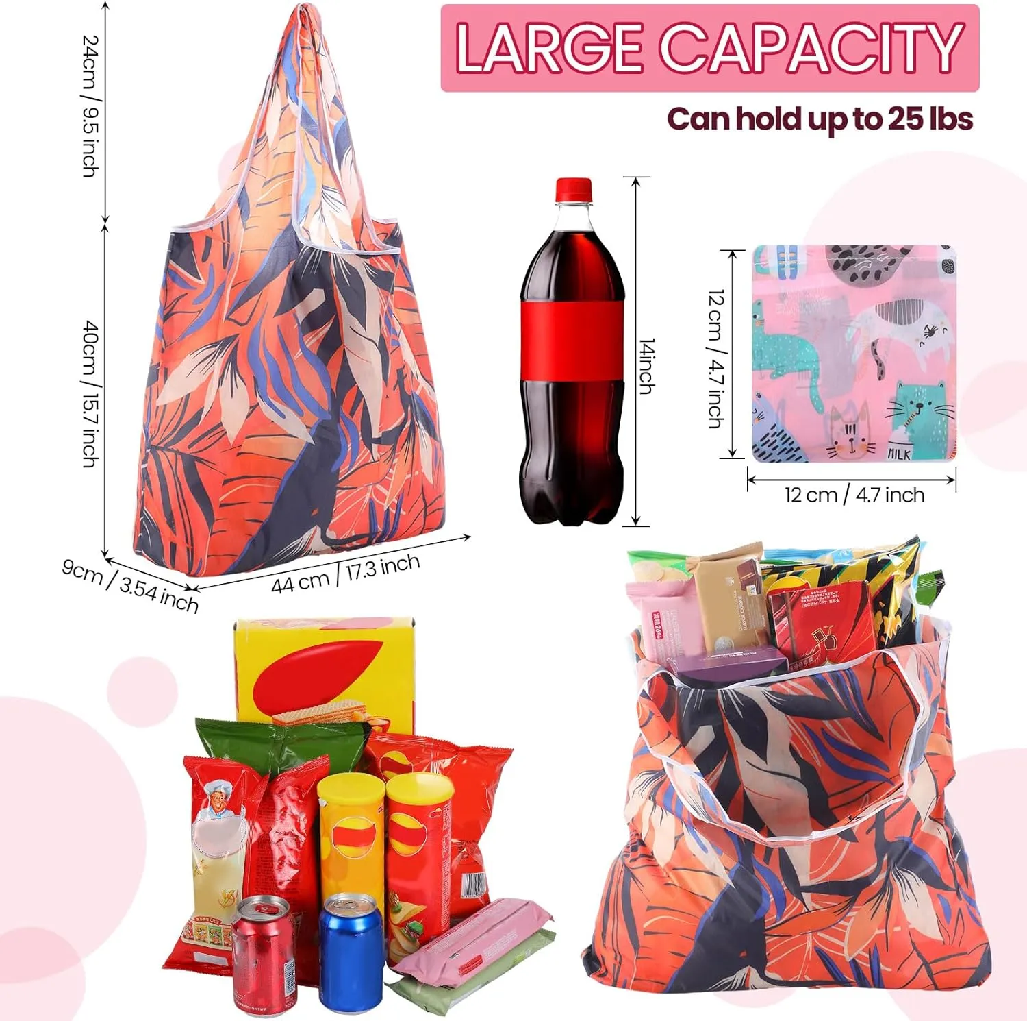 Paterr 50 Pack Reusable Grocery Bags Foldable Shopping Bags Bulk Washable Grocery Tote with Carry Pouch for Groceries