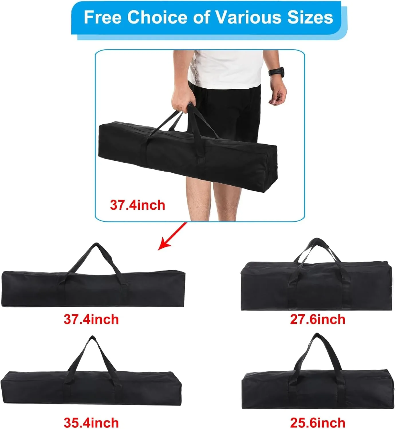PATIKIL 34 Inch Camp Chair Replacement Bag, Nylon Foldable Carrying Bag Large Tote Bag Lightweight Storage Bag for Outdoor Camping, Black