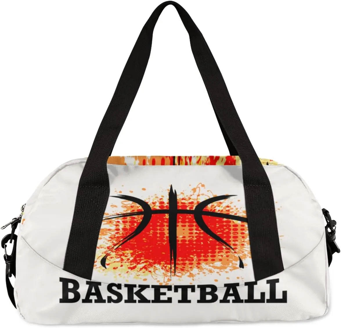Personalized Basketball Abstract Sport Duffel Bag Custom Name Kids Gym Bags Carry On Travel Bag Weekender Overnight Bag for Boys Girls Teens