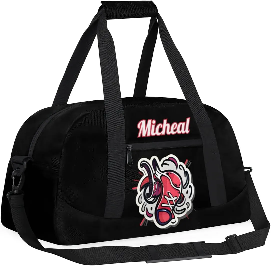 Personalized Basketball Duffel Bag for Boys, Custom Gym Bag Overnight Bags for Travel Weekender Practice
