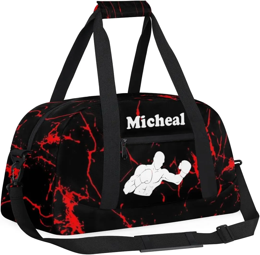 Personalized Boxing Duffel Bag for Boys, Custom Gym Bag Overnight Bags for Travel Weekender Practice