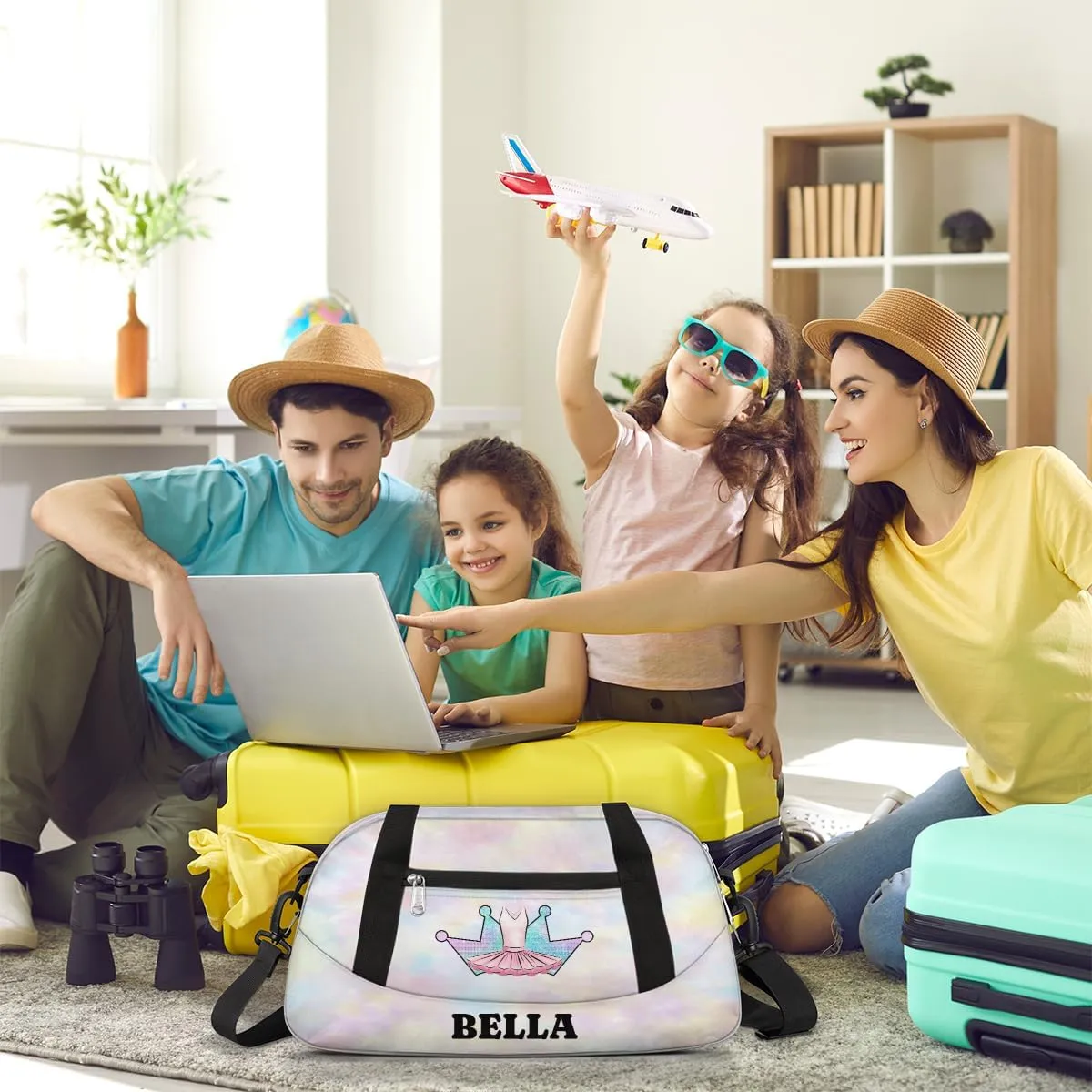 Personalized Dance Bag Gym Bag for Girl, Custom Sport Duffel Bag Weekender Bags Travel Duffel Bag Colorful Crown Ballet Dress