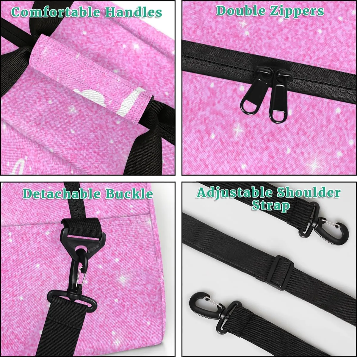 Personalized Dance Bag Kids Duffel Bag for Girls Pink Theme Small Sport Gym Bag Custom Overnight Weekender Bag Carry on Dance Bag for Traveling Gymnastic