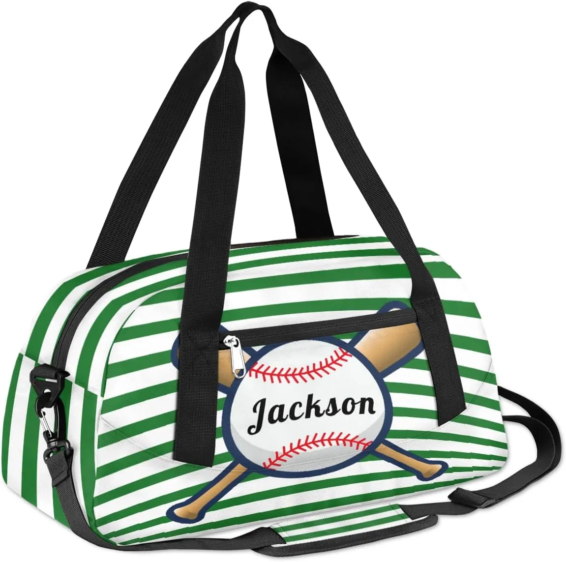 Personalized Kids Duffel Bag Sport Baseball,Customize Sport Gym Bag for Boys Girls,Weekender Overnight Tote Bag Carry On Duffel Bag,Custom Kids Gift,Green