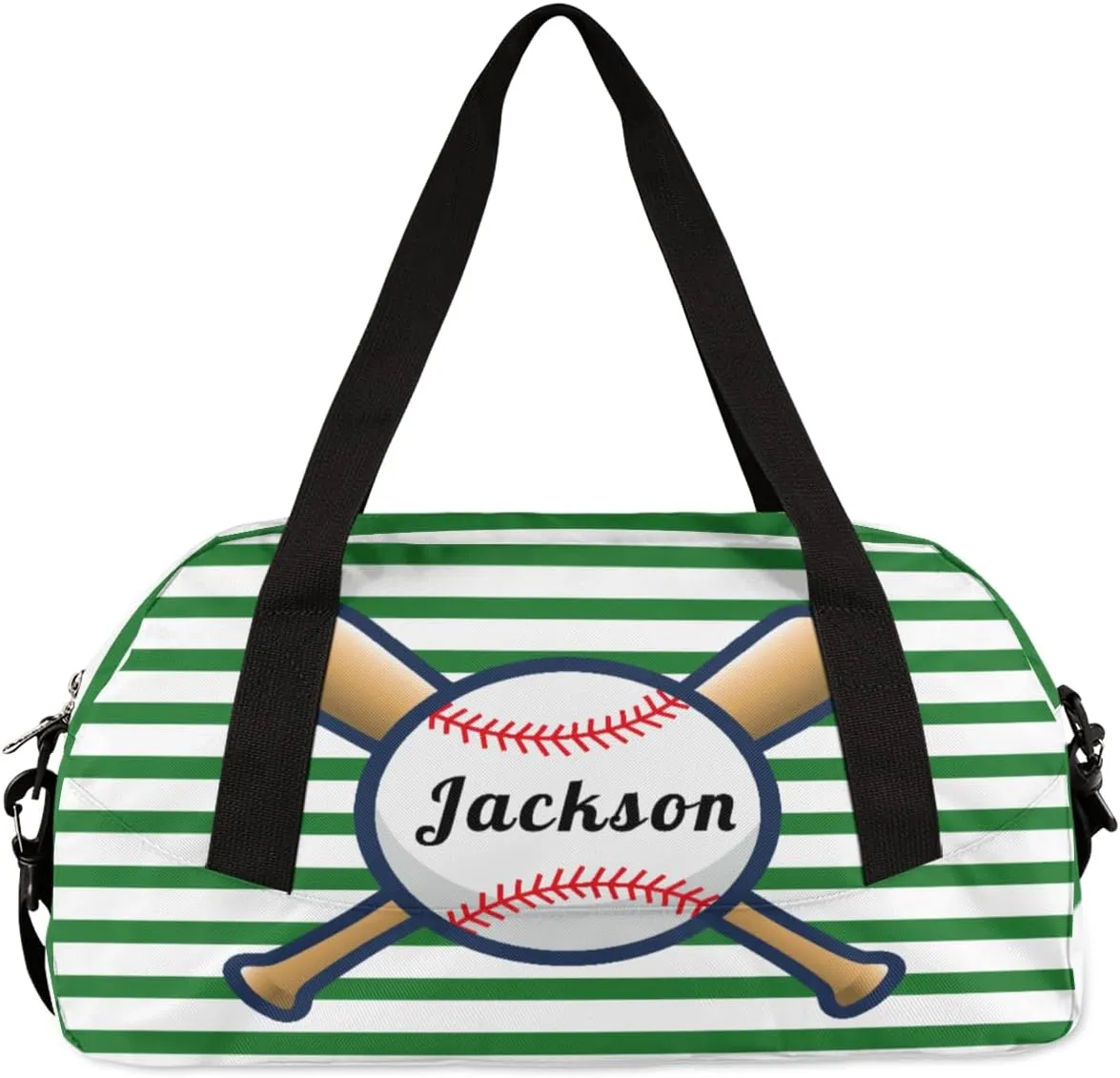Personalized Kids Duffel Bag Sport Baseball,Customize Sport Gym Bag for Boys Girls,Weekender Overnight Tote Bag Carry On Duffel Bag,Custom Kids Gift,Green
