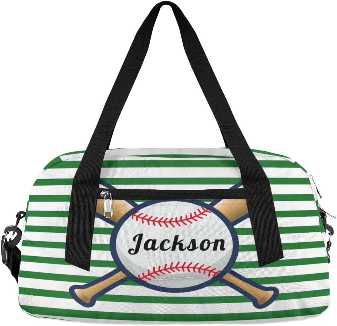 Personalized Kids Duffel Bag Sport Baseball,Customize Sport Gym Bag for Boys Girls,Weekender Overnight Tote Bag Carry On Duffel Bag,Custom Kids Gift,Green