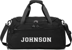 Personalized Name Travel Duffel Bag - Oxford Cloth Gym Bag with Shoes and Wet Pockets, Sports Duffel Bags Weekender Overnight Bag for Women Men Christmas Gifts