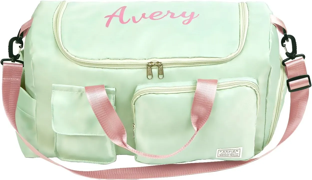 Personalized Travel Duffle Bag for Women: Waterproof Multi-compartment with Shoulder Strap, Gift for Traveler Lover