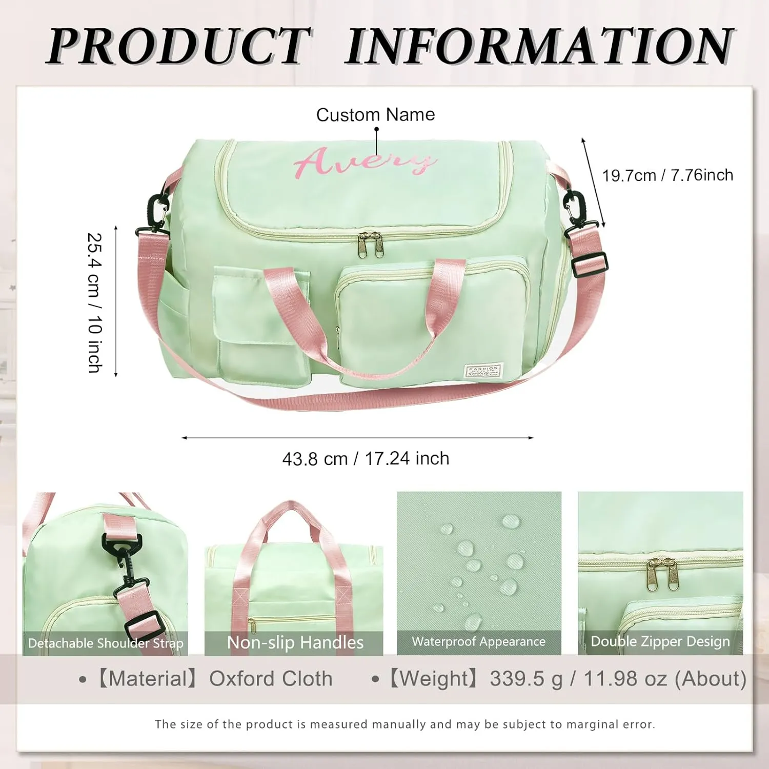 Personalized Travel Duffle Bag for Women: Waterproof Multi-compartment with Shoulder Strap, Gift for Traveler Lover