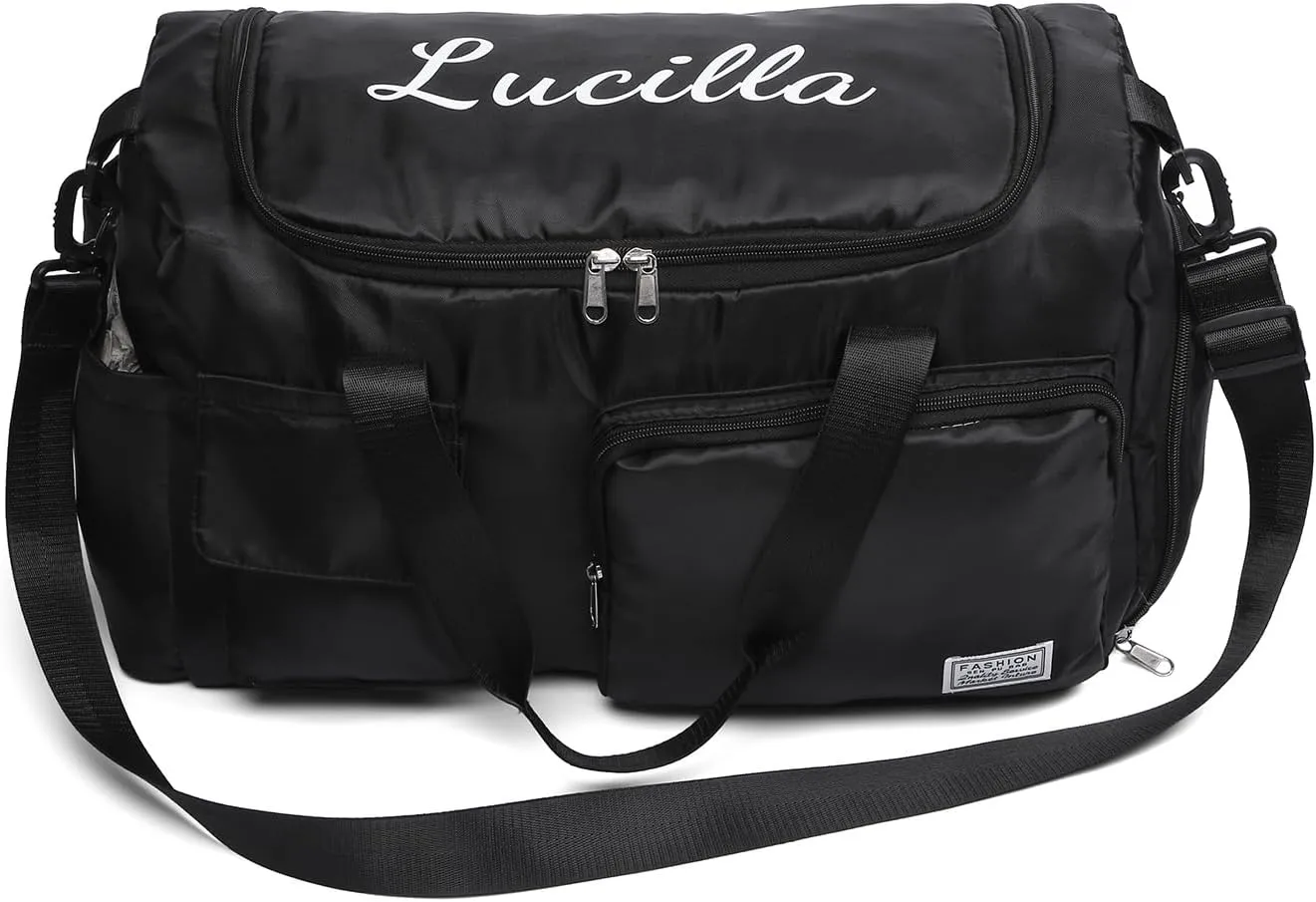 Personalized Travel Duffle Bag for Women: Waterproof Multi-compartment with Shoulder Strap, Gift for Traveler Lover