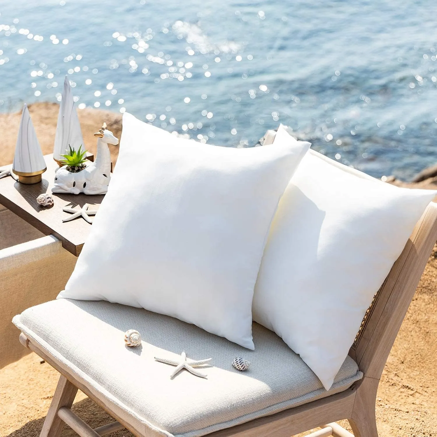 Phantoscope 12 x 20 Outdoor Pillow Inserts - Pack of 4 Outdoor Pillows Water Resistant Throw Pillow Inserts Hypoallergenic Square Decorative Couch Sham Cushion Stuffer