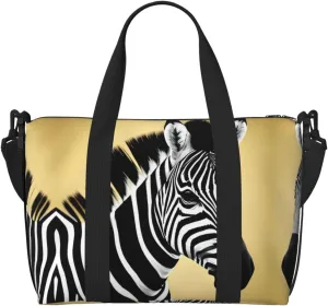 Phayah Black And White Zebra Travel Duffel Bag,Sports Tote Gym Bag,Shoulder Weekender Overnight Bag For Women