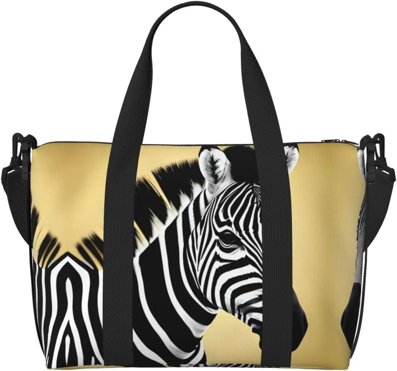 Phayah Black And White Zebra Travel Duffel Bag,Sports Tote Gym Bag,Shoulder Weekender Overnight Bag For Women