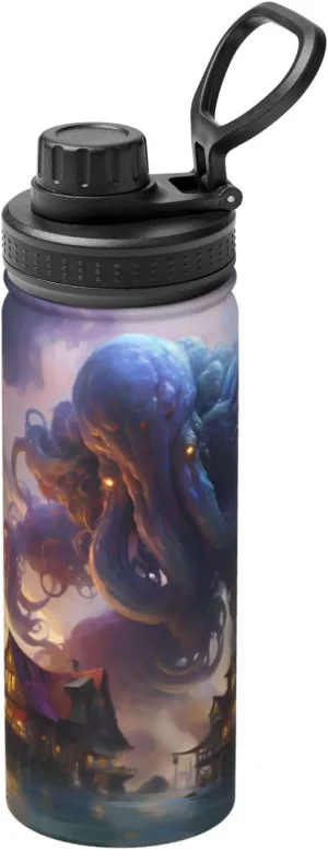 PHAYAH King Octopus Coming Ashore Camping Hiking Hydration Flask Stainless Steel, Double Walled & Vacuum Insulated Water Bottle