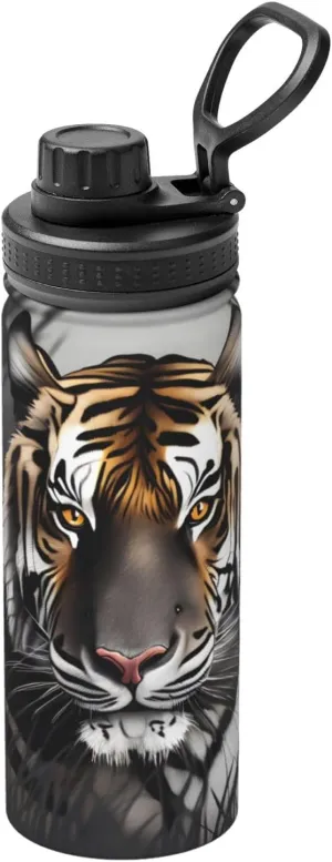 PHAYAH Tiger At Rest Camping Hiking Hydration Flask Stainless Steel, Double Walled & Vacuum Insulated Water Bottle