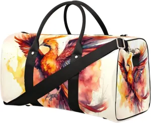 Phoenix Design Travel Duffel Bag for Women Men Waterproof Foldable Overnight Weekender Bag Large Capacity Sports Gym Bag