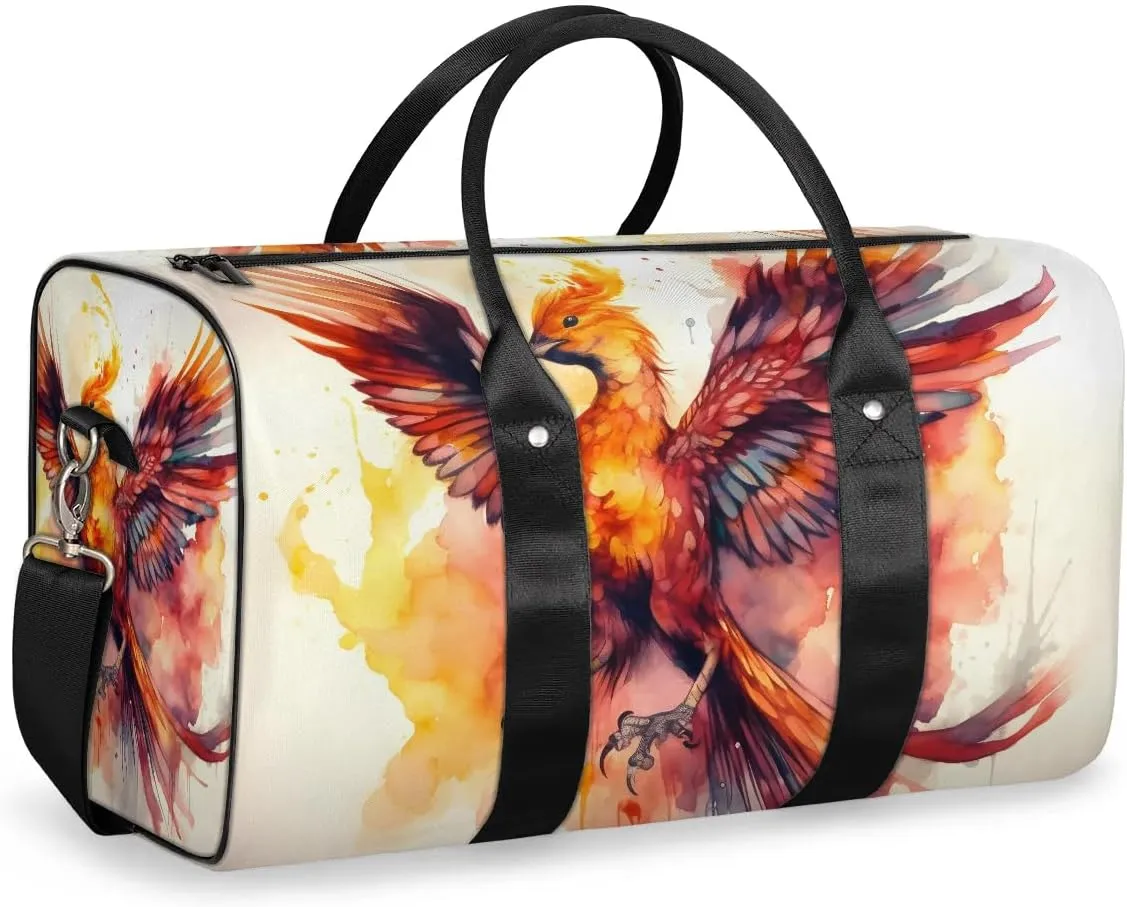 Phoenix Design Travel Duffel Bag for Women Men Waterproof Foldable Overnight Weekender Bag Large Capacity Sports Gym Bag