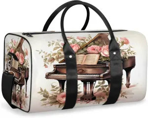 Piano Travel Duffle Bag, Sports Gym Bags for Women Men, Carry On Weekender Overnight Workout Airplane Trips Bag