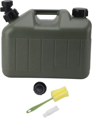 Pilipane Camping Water Storage Jug Large Capacity 10L Portable Square Green Water Container with Faucet for Outdoor Camping Travel Home Car Storage PE Material 29.5x21.3x25cm