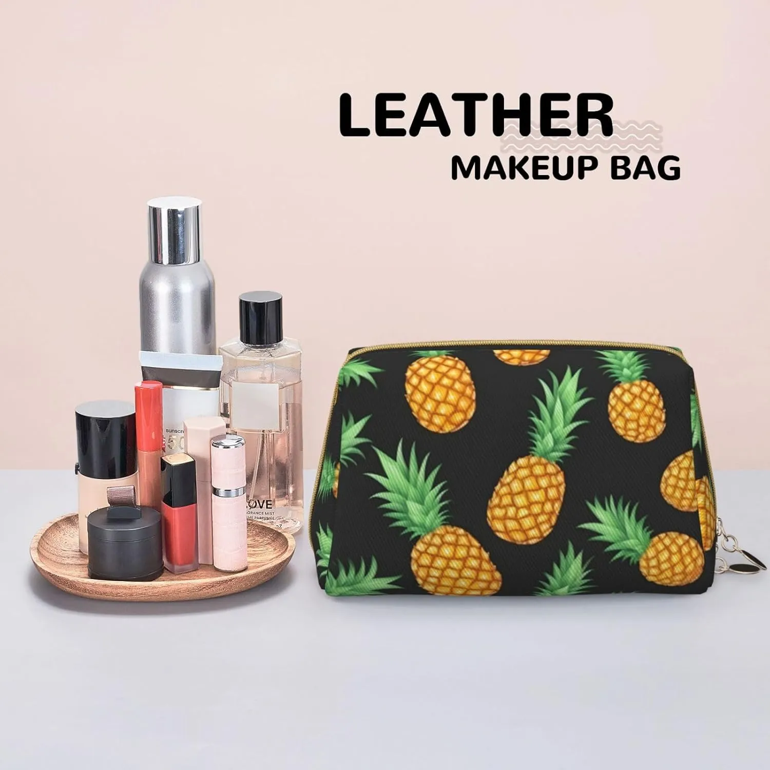 Pineapple Toiletry Pouch, Travel-Friendly Makeup Organizer For Makeup Brushes, Lipsticks