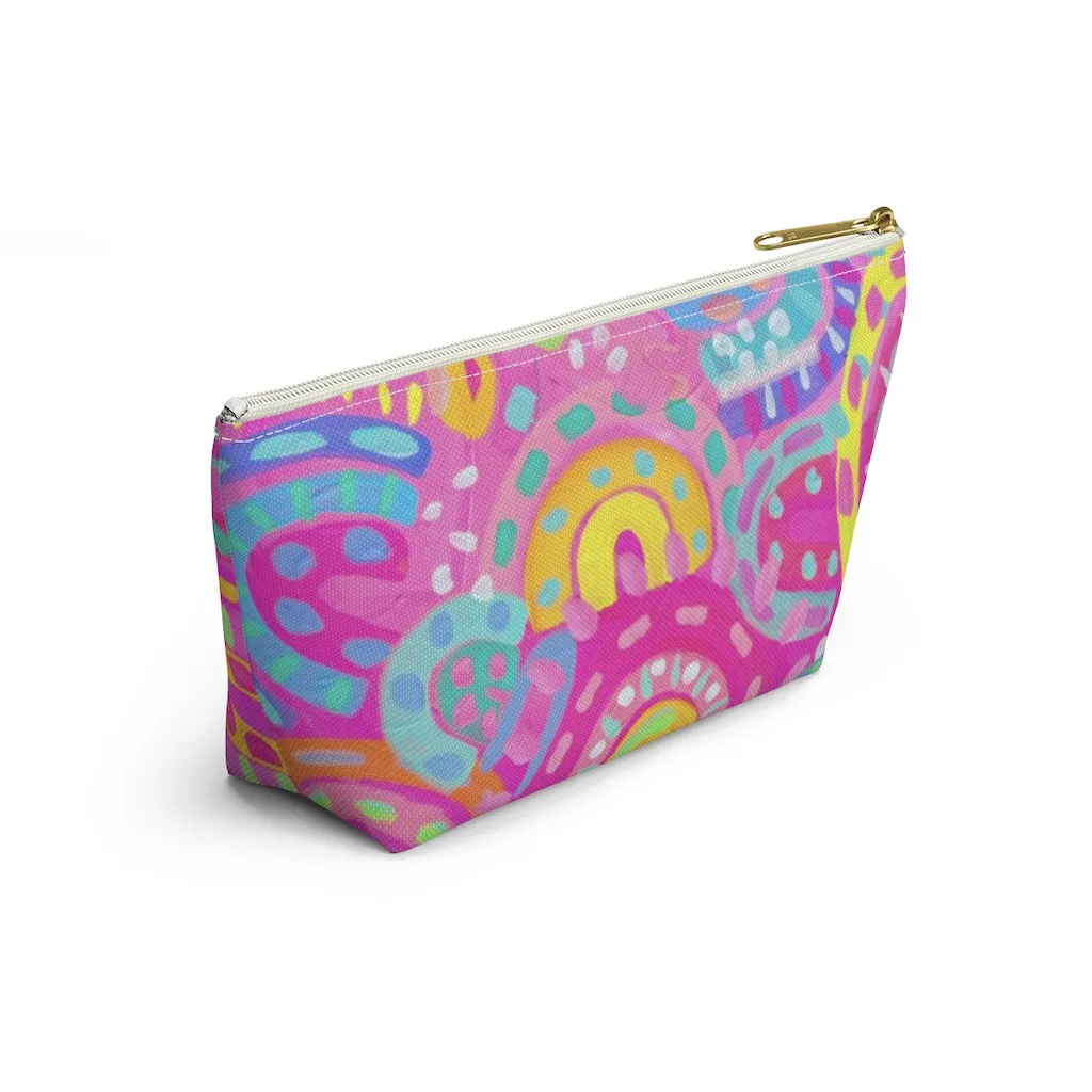 Pink Rainbow Accessory Pouch w T-bottom