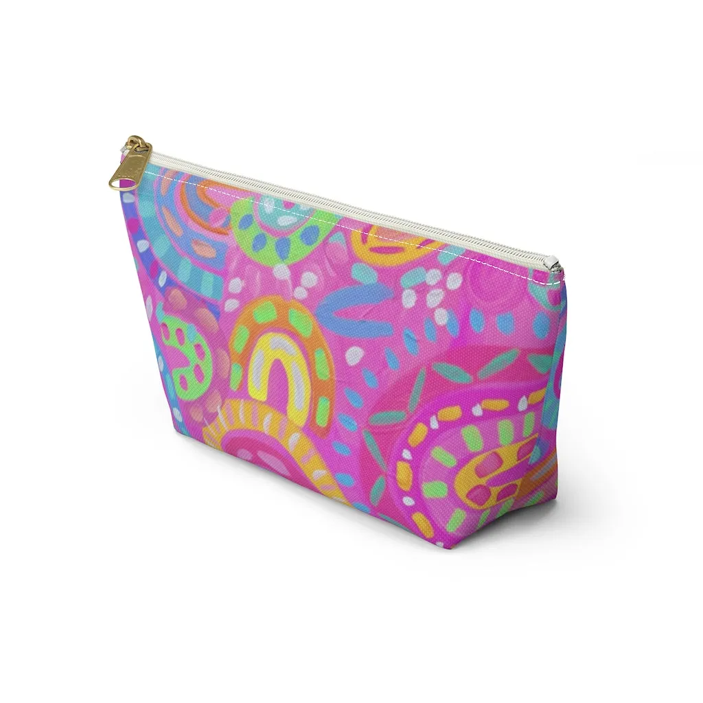 Pink Rainbow Accessory Pouch w T-bottom