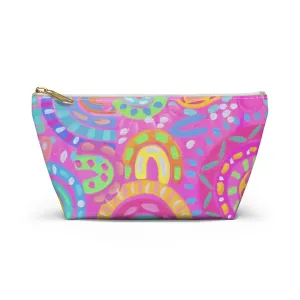 Pink Rainbow Accessory Pouch w T-bottom