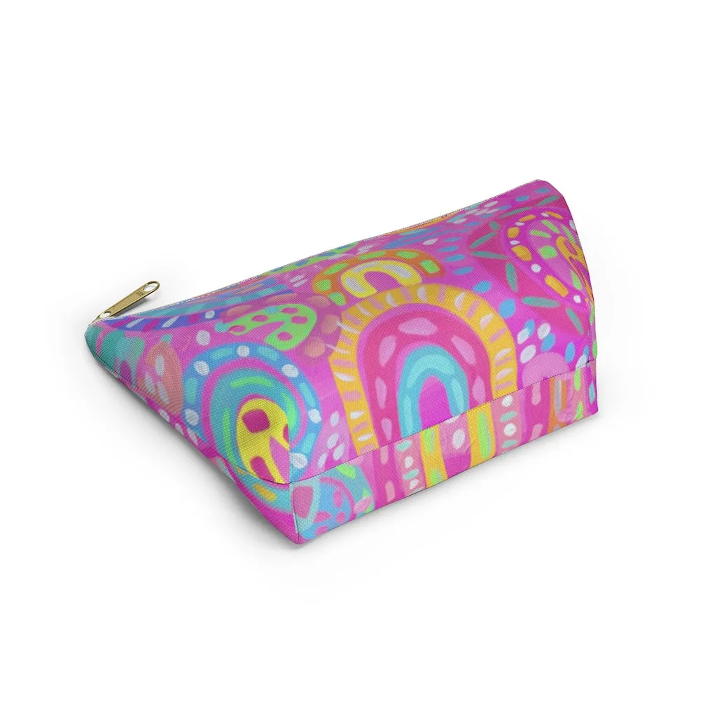Pink Rainbow Accessory Pouch w T-bottom