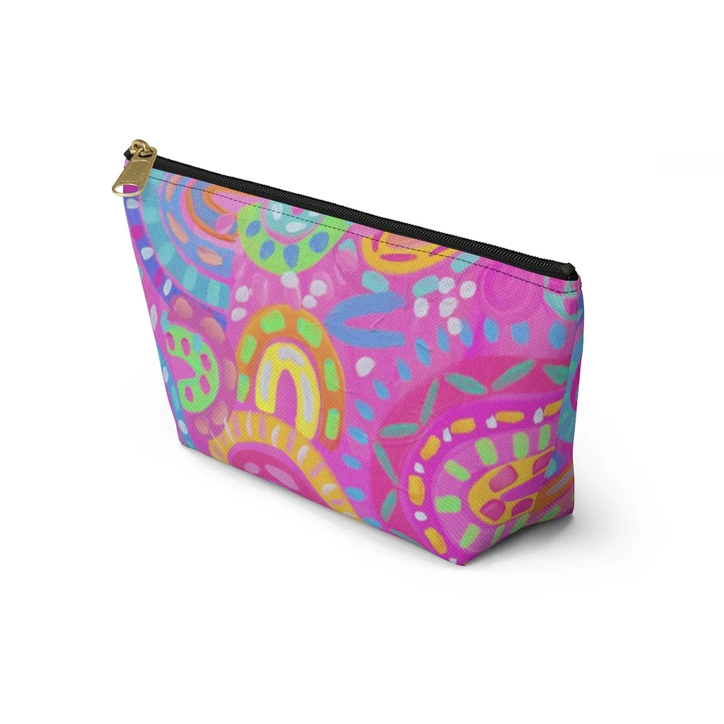 Pink Rainbow Accessory Pouch w T-bottom