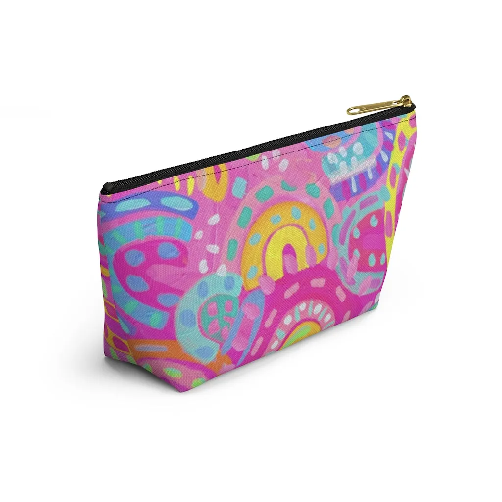 Pink Rainbow Accessory Pouch w T-bottom