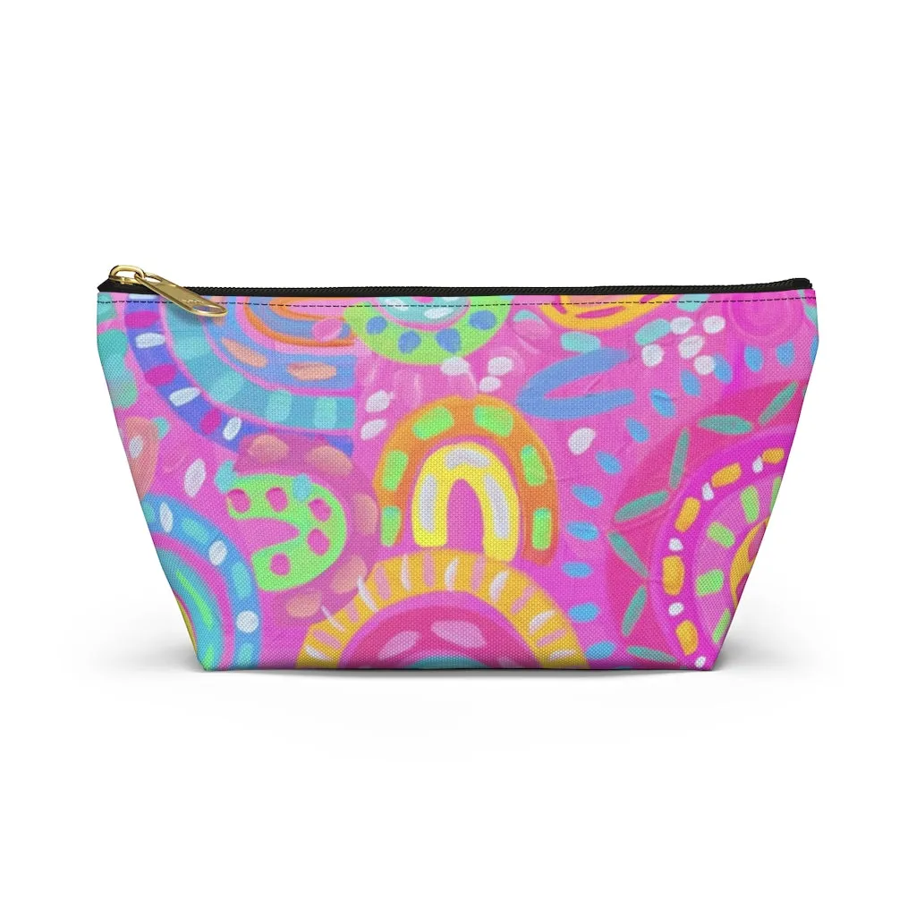 Pink Rainbow Accessory Pouch w T-bottom