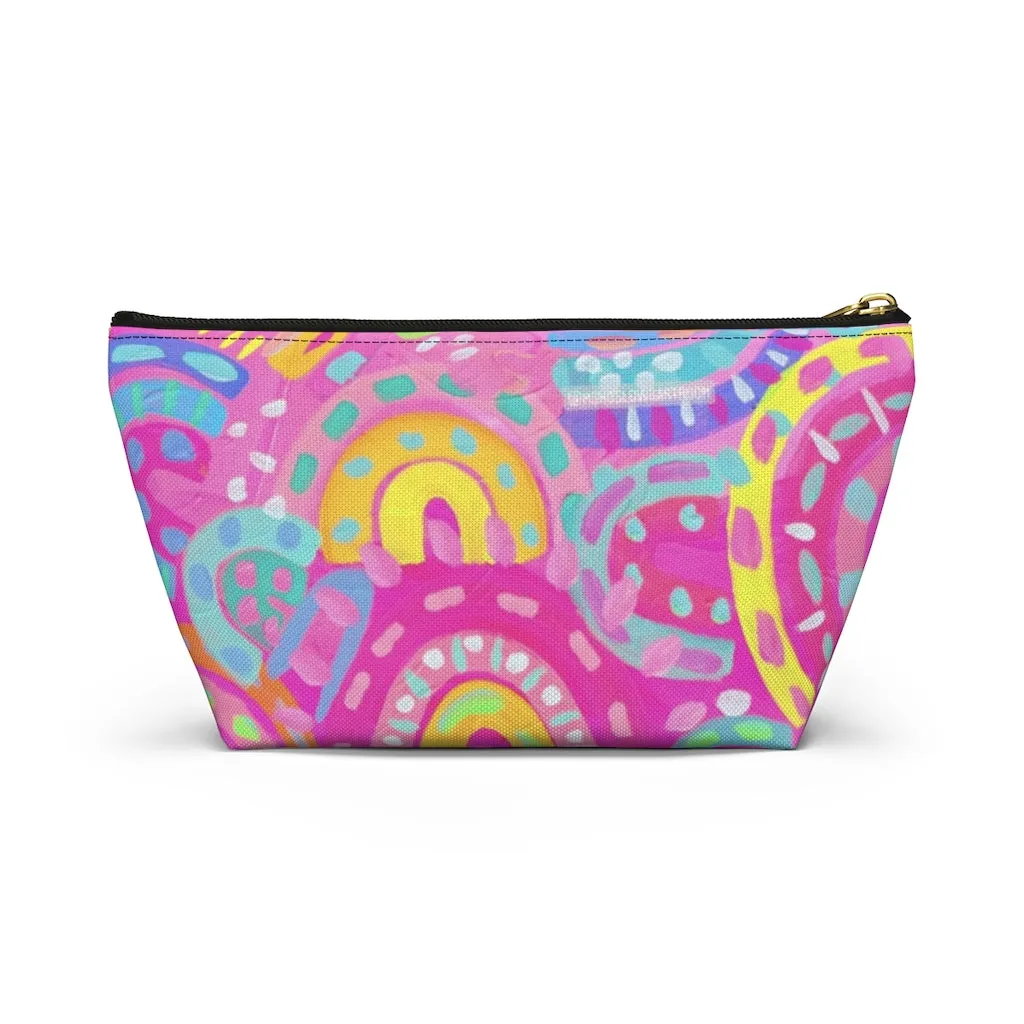 Pink Rainbow Accessory Pouch w T-bottom