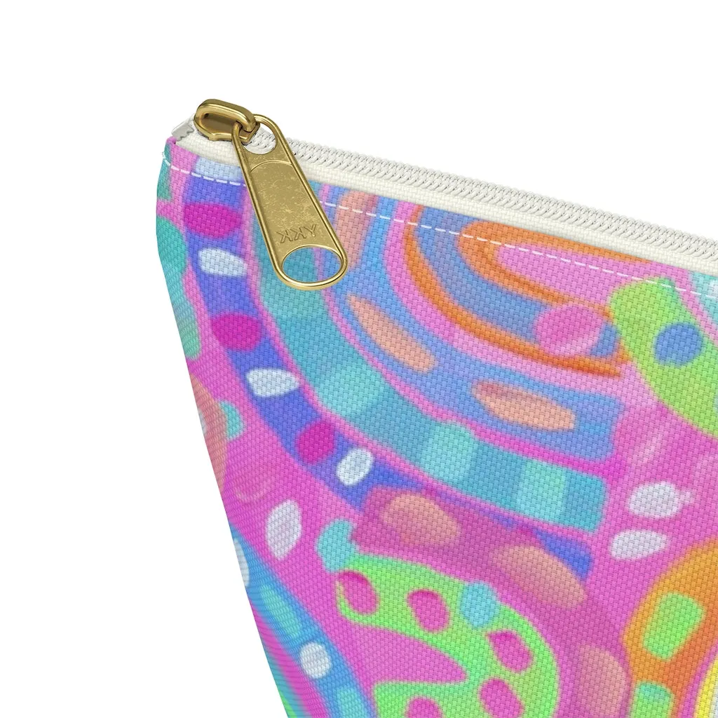 Pink Rainbow Accessory Pouch w T-bottom