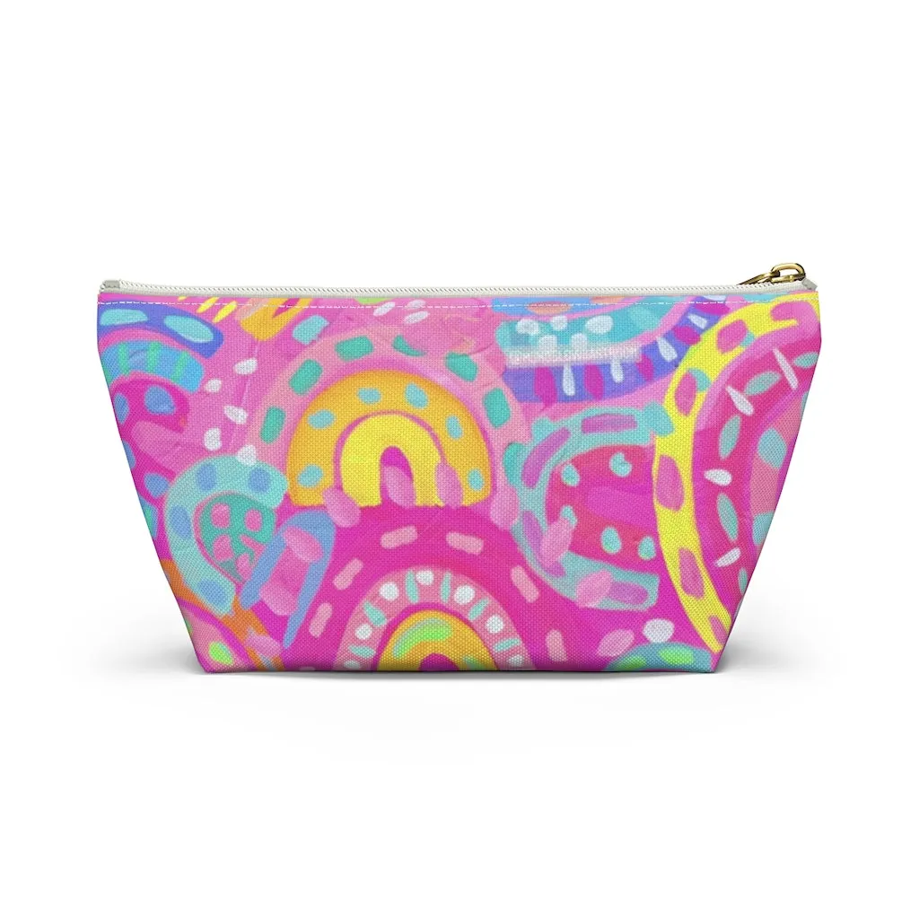 Pink Rainbow Accessory Pouch w T-bottom