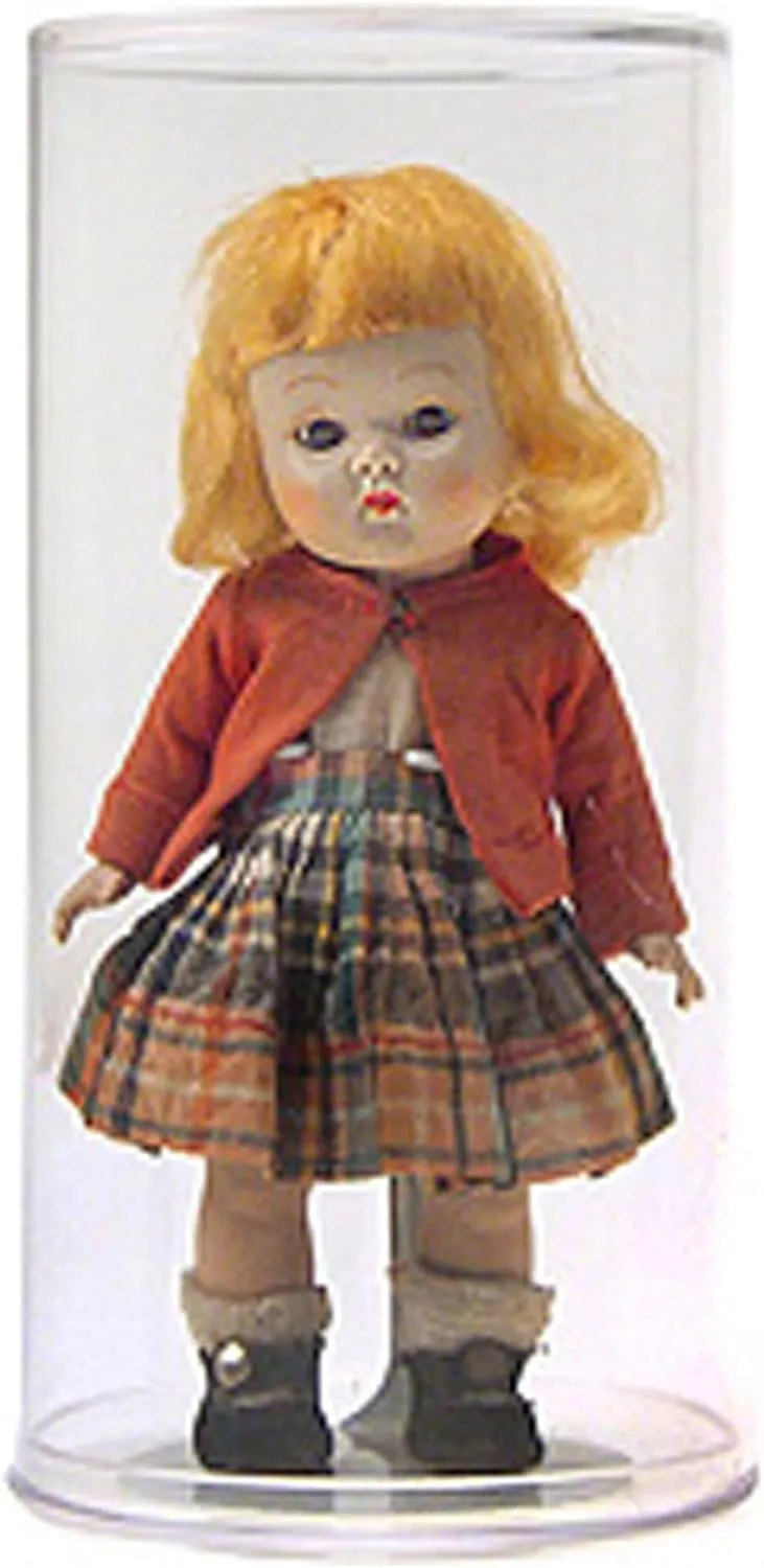 Pioneer Plastics 280C Round Plastic Display Cases for Dolls, Bears, Action Figures, 4" W x 8" H, Pack of 6