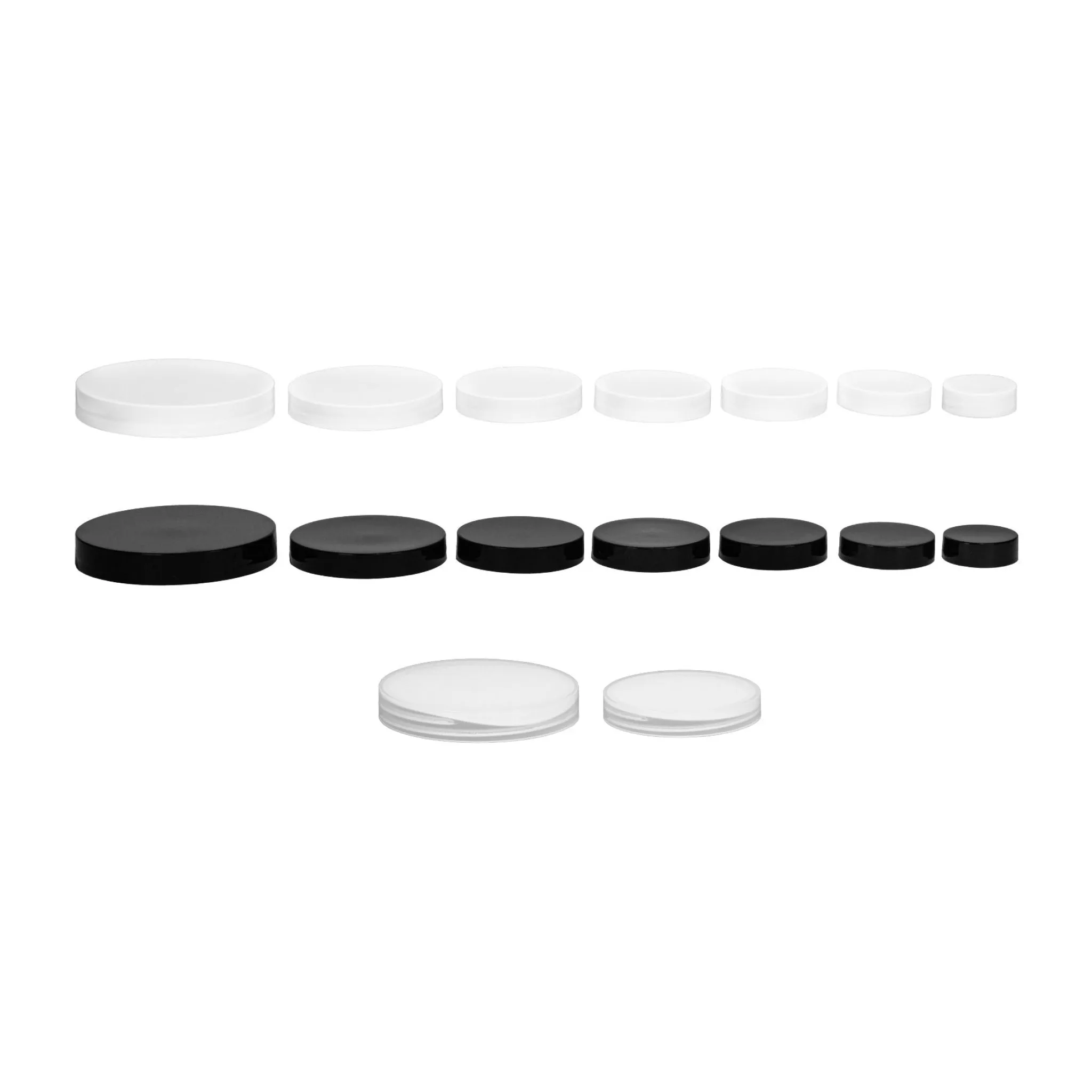 Plastic Smooth Caps with Foam Liner (F217) - White (53/400)