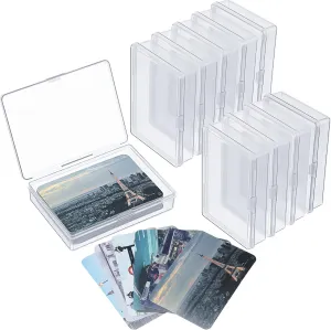 Playing Card Box Case Trading Card Storage Organizer 3.8 x 2.7 x 0.8 Inch Clear Case Empty Plastic Storage Box for Gaming(36 Pieces)