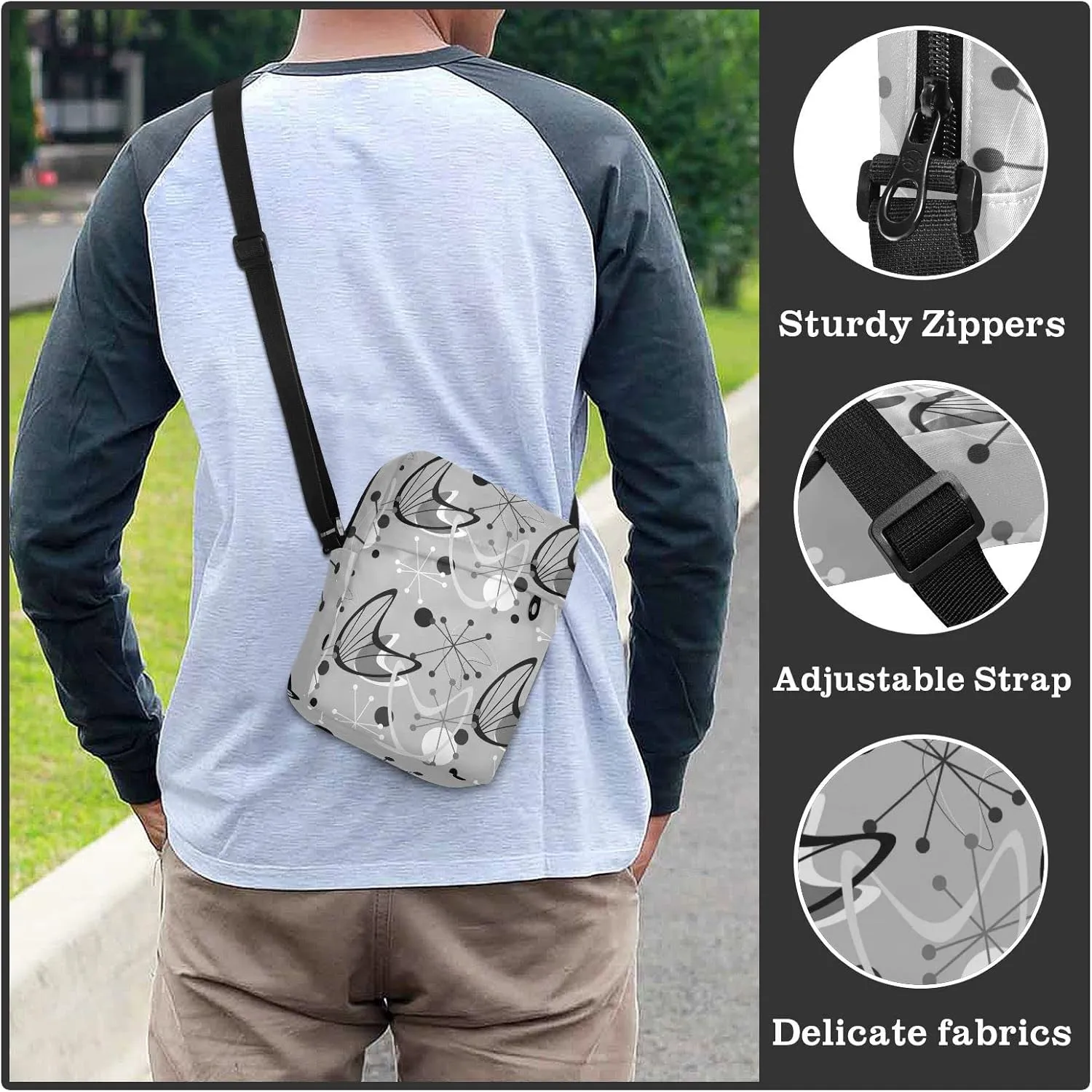 Poeticcity Crossbody Phone Bag, Small Messenger Shoulder Bag, Cash Handbag Wallet Purse