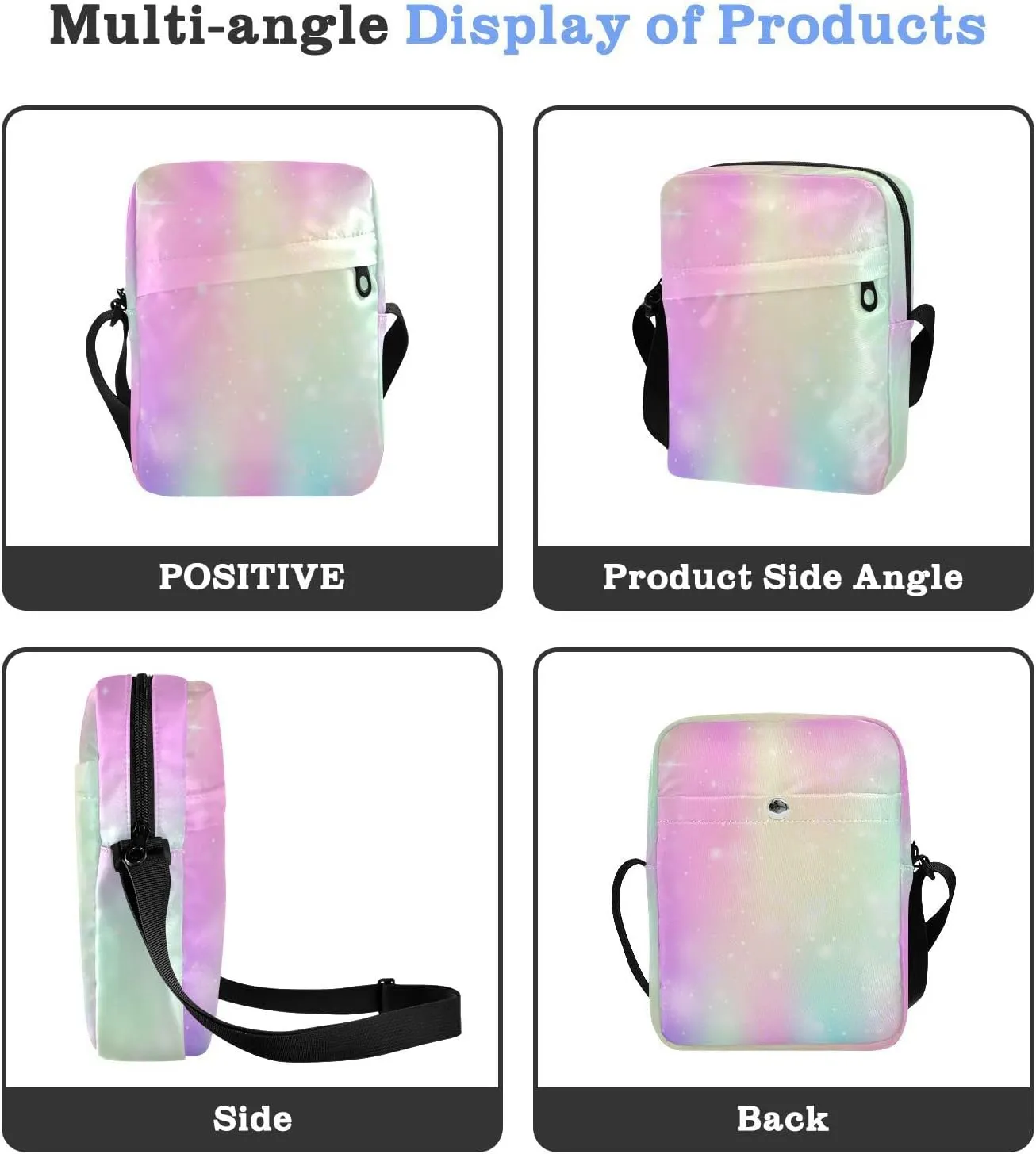 Poeticcity Crossbody Phone Bag, Small Messenger Shoulder Bag, Cash Handbag Wallet Purse