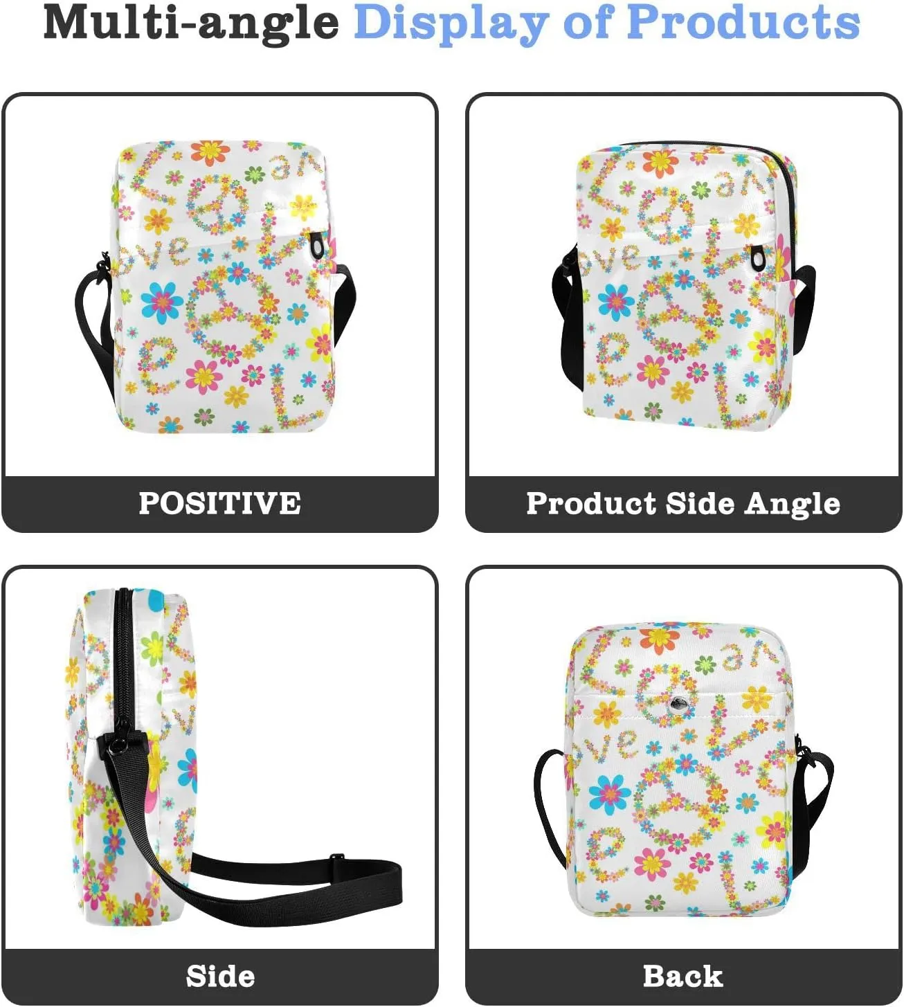 Poeticcity Crossbody Phone Bag, Small Messenger Shoulder Bag, Cash Handbag Wallet Purse